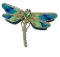 Kubla Crafts Bejeweled Enamel 3749TGN Dragonfly Box