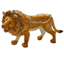 Kubla Crafts Bejeweled Enamel 3770BN Large Lion Box