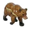 Kubla Crafts Bejeweled Enamel 3984 Grizzly Bear Box