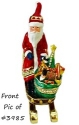 Kubla Crafts Bejeweled Enamel 3985N Santa on Sleigh Box