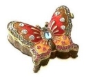 Kubla Crafts Bejeweled Enamel 4037R Butterfly Box