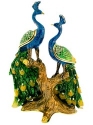 Kubla Crafts Bejeweled Enamel 4101 Peacock Couple Double Box