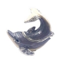 Kubla Crafts Bejeweled Enamel 4115 Dolphin Mini Box