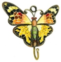 Kubla Crafts Bejeweled Enamel 4203 Bejeweled Butterfly Wall Hook