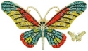 Kubla Crafts Cloisonne 8114MN Butterfly Crystal and Enamel Magnet