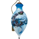 Ne'Qwa Art 7241105N Santa Flying Over Town Ornament