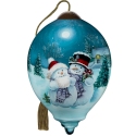 Ne'Qwa Art 7241109 Snowman Couple with Moon Ornament