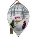 Ne'Qwa Art 7241114 Children Building Snowman Ornament