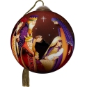 Ne'Qwa Art 7241120N Purple and Burgundy Nativity Ornament