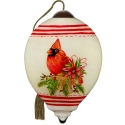 Ne'Qwa Art 7241128N Cardinal with Poinsettia Ornament