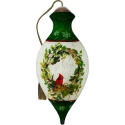 Ne'Qwa Art 7241130N Cardinal on Wreath Ornament