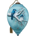 Ne'Qwa Art 7241132N Blue Jay Couple on Branch Ornament