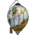 Ne'Qwa Art 7241135 Girl with Candle Going Up Staircase Ornament