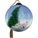 Ne'Qwa Art 7241137 Polar Bear Cubs with Tree Ornament