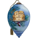 Ne'Qwa Art 7241140N Owl Family with Glowing Moon Ornament