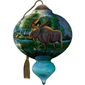 Ne'Qwa Art 7241148N Moose in Lake Ornament