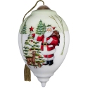 Ne'Qwa Art 7251102N Santa with Tree and Deer Ornament