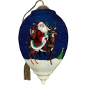 Ne'Qwa Art 7251105N Santa Riding Reindeer Ornament