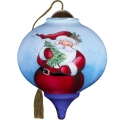 Ne'Qwa Art 7251106N Santa Holding Tree with Long Hat Ornament