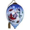 Ne'Qwa Art 7251107N Santa and Snowman with Gift Ornament