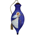 Ne'Qwa Art 7251125N Angel with Horn and Holly Dress Ornament