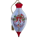 Ne'Qwa Art 7251128N Cardinal Couple On Wreath Ornament