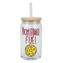 Our Name Is Mud 6016234 Pickleball Lidded Latte Glass