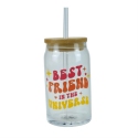 Our Name Is Mud 6016239 Best Friend Lidded Latte Glass