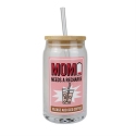 Our Name Is Mud 6016505N Mom Lidded Latte Glass