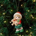 Precious Moments 241014 Annual Elf Holding Gingerbread Man Ornament