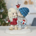 Precious Moments 241034 Couple Kissing on Cheek with Bird Holding Mistletoe Figurine