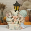 Precious Moments 241404N Autumn Couple Decorating LED Lamp Post Figurine