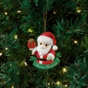 Precious Moments 241418N Santa Holding Present Flat Ornament