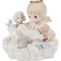 Precious Moments 242017 Baby Sleeping Next To Angel and Animals Figurine