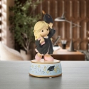 Precious Moments 242103 Graduation Blonde Girl with Black Gown Throwing Hat Musical