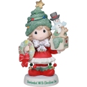 Precious Moments 251030 Overloaded with Christmas Joy Girl Figurine