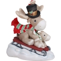 Precious Moments 251033 Moose Father and Son Sledding Figurine