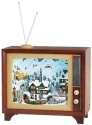 Roman Holidays 132042 Musical LED TV Train Depot Rotating