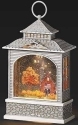 Roman Holidays 133334N Lighted Swirl Lantern Barn and Pumpkins