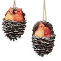 Roman Holidays 133633 Cardinals in Pinecone Set of 2 Ornaments