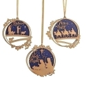 Roman Holidays 134777N Nativity Wood Lasercut Ornaments Set of 3