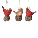 Roman Holidays 135060 Cardinal Ornament 3A With Holly And Pinecone