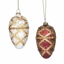 Roman Holidays 135108N Set of 2 Faberge Egg Box Ornaments