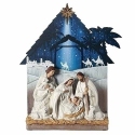 Roman Holidays 135622N Nativity with Printed Stable Background Night Sky