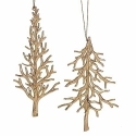 Roman Holidays 135761 Gold Flat Tree Ornaments Set of 2