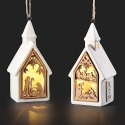 Roman Holidays 136333N Set of 2 Lighted Church Ornaments