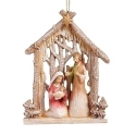 Roman Holidays 136432 Holy Family Ornament Under Birch Stable