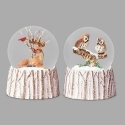 Roman Holidays 136435 Deer and Owl Dome Set of 2 Glitter Domes 65 MM