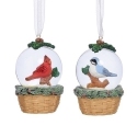 Roman Holidays 136448 Set of 2 Mini Dome Ornaments Blue Bird And Cardinal 40MM