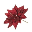 Roman Holidays 136451 Glittery Poinsettia Pick